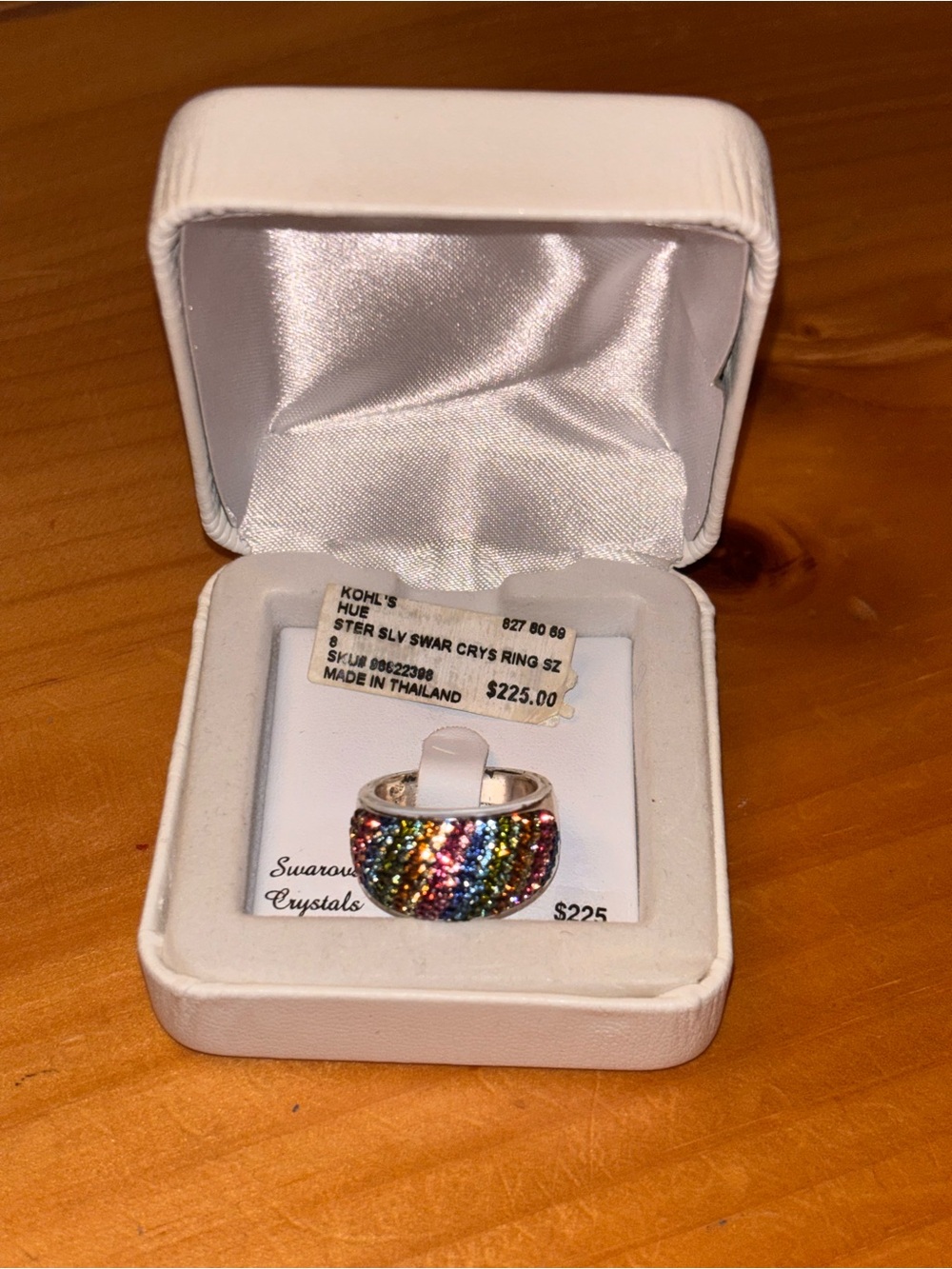 Sterling Silver Multicolor Swarovski Crystal Dome Ring